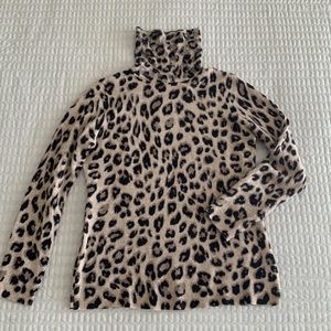 NWOT 100% cashmere Cheetah Leopard sweater.